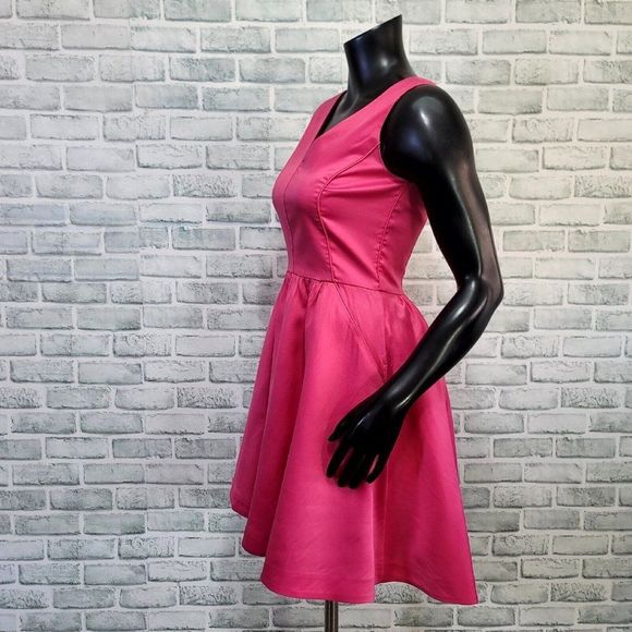 Vineyard Vines Kentucky Derby Womens 0 Hot Pink Fit and Flare Sleeveless Dress - Picture 6 of 9